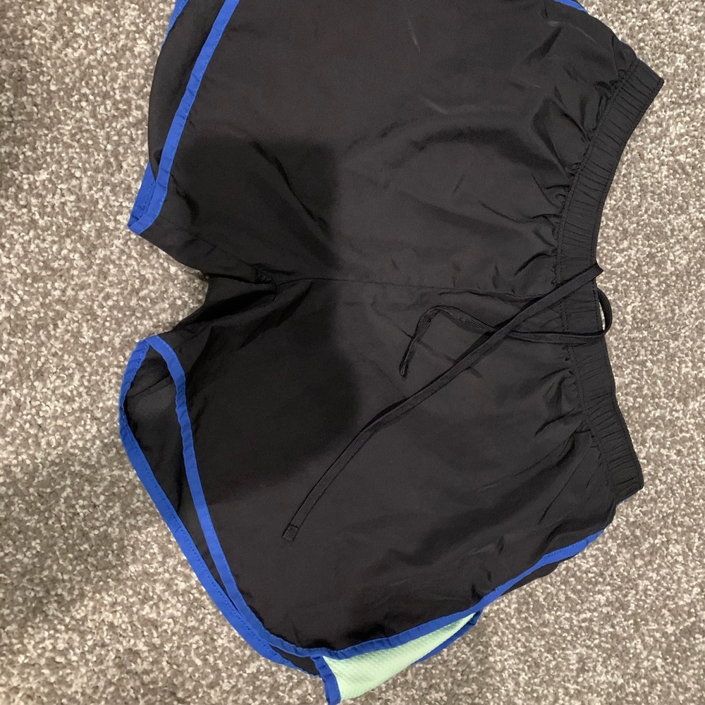 Black and navy running shorts